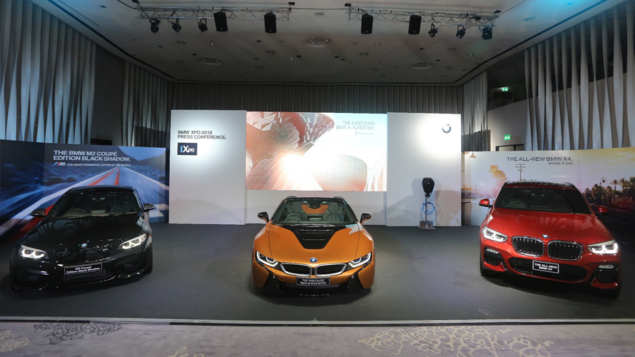 The new BMW M2 Edition Black Shadow, the new BMW i8 Roadster and the All-New BMW X4 xDrive20d M Sport The new BMW M2 Edition Black Shadow, the new BMW i8 Roadster and the All-New BMW X4 xDrive20d M Sport